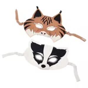 IKEA SKOGSDUVA Badger and Lynx Mask Set for Imaginative Play